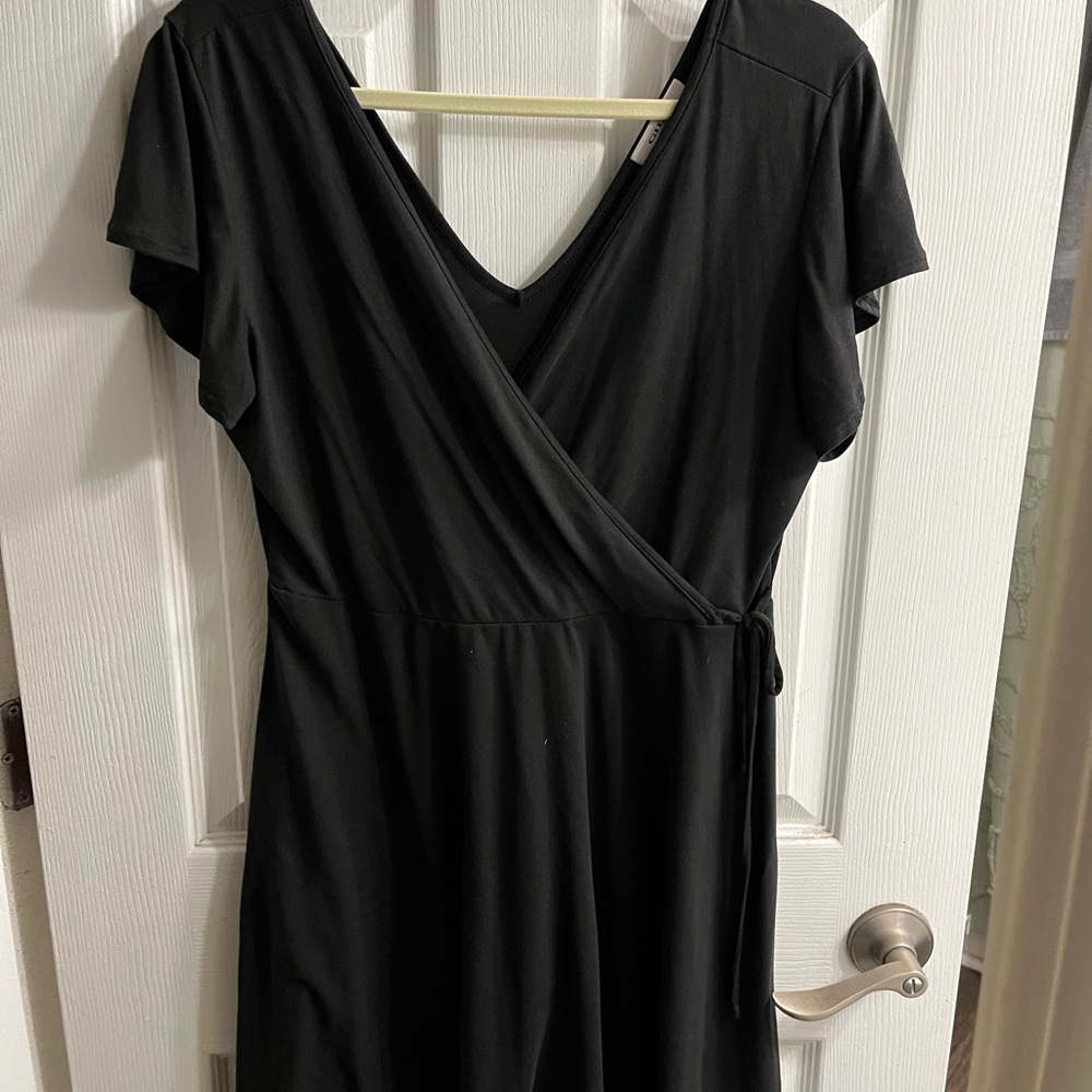 Gilli elegant Black Wrap Dress L